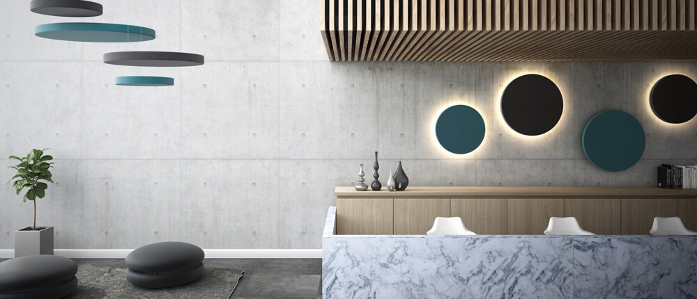 LvB MELODIA a pavimento a soffitto rotondi con illuminazione (2) Pannelli fonoassorbenti design professionali - LvB MELODIA a pavimento a soffitto rotondi con illuminazione (2)