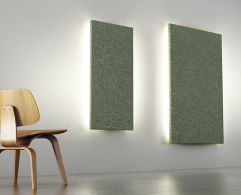 Pannelli fonoassorbenti design decorativi - LvB QUARTETTO a parete rettangolare con illuminazione
