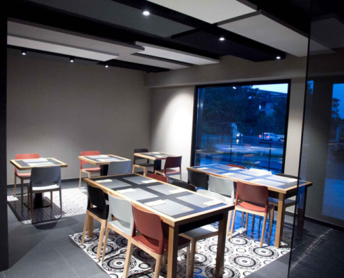 Pannelli acustici colorati circolari