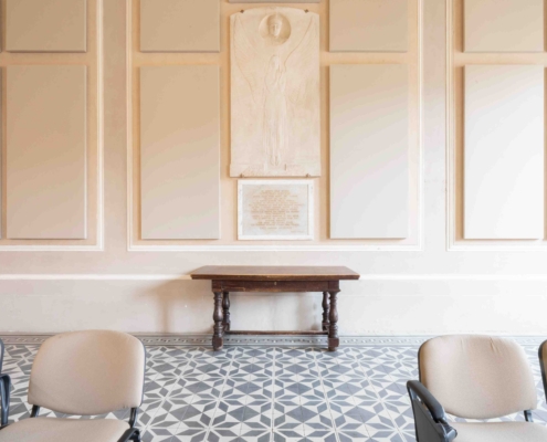 Istituto Salvemini Firenze_pannelli quartetto a parete custom - aula conferenze(3)