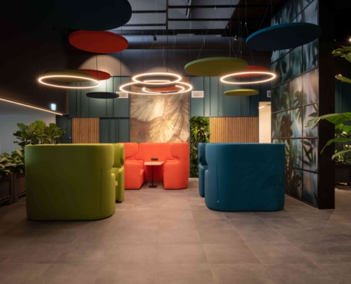 Pannello Melodia a soffitto custom - open space - Leas Agorà