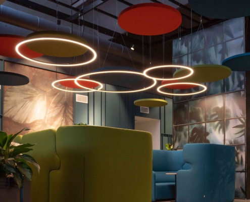 Pannello Melodia a soffitto custom - open space - Leas Agorà(1)