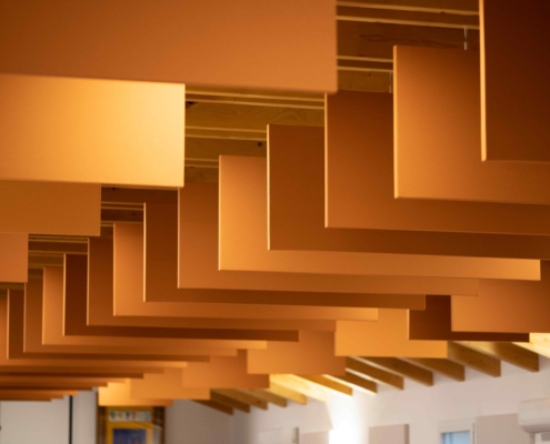 Quartetto baffle a soffitto - Sala polivalente - Camisano Vicentino